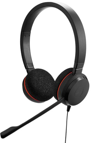 Jabra Evolve 20 Wired Headset (2025 Edition) - Dual-Ear Set for Office and Work from Home - Call Control - All Platforms - USB-C/A Connectivity - Black