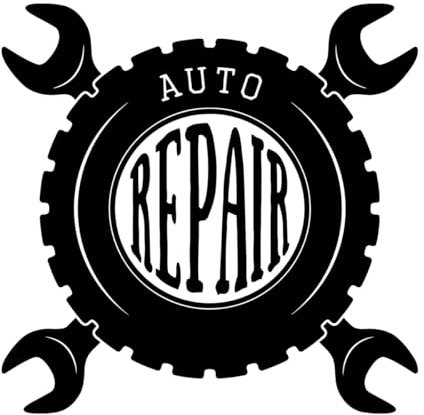 Stickers muraux Garage Service de réparation automobile Clé de roue de voiture 54x54.8cm Personnalisation Noir