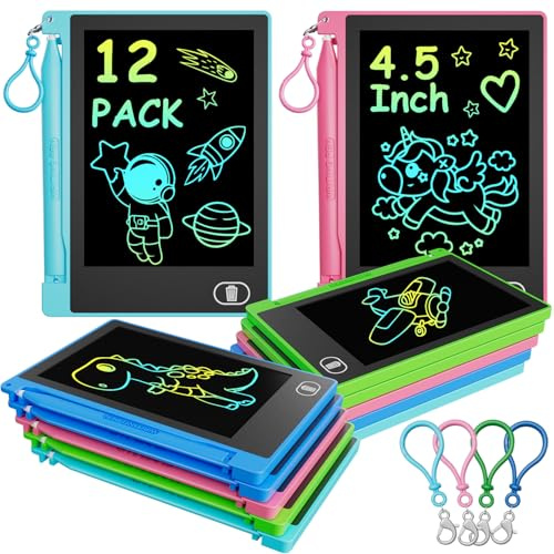 Electight 12PCS Drawing Tablet for Kids, Colorful LCD Writing Board Toys | Presents for Boys Girls 3 4 5 6 Years Old Toddlers, Bundles of Erasable Board Gifts for Party Birthday Christma