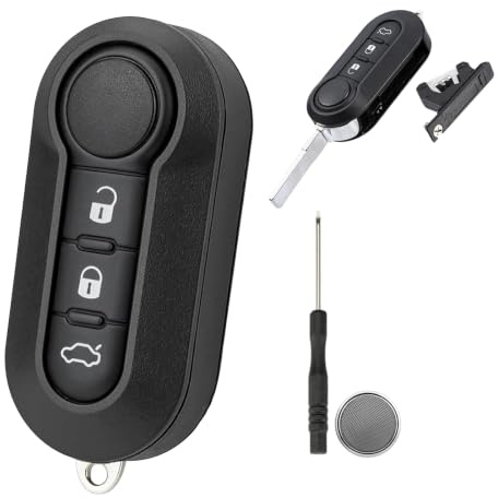 For Fiat 500 Car Key Cover Peugeot Boxer Key Case with CR2032 Battery | 3 buttons For Fiat Punto,Doblo,Panda,Iveco Daily,Vauxhall Combo For Citroen Relay Key Fob Case Cover with screwdriver blade