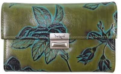 déqua G8 Leder Unikat Geldbörse G8 Rose grün-blau