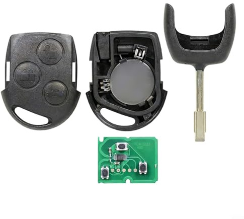 Mando a distancia para Ford Fiesta, Focus, Fusion, Transit Connect, 433 MHz, 4D63 Chip, 3 botones, FO21 Rohling, modelos 2002-2017
