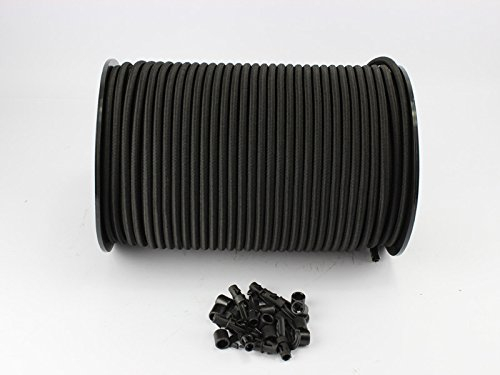 6mm Expanderseil schwarz 20m +20 Kunststoffhaken Gummiseil Planenseil Haken Plan