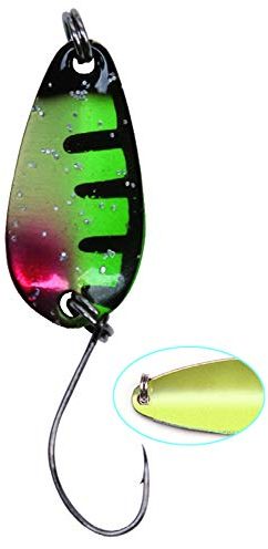Paladin Trout Spoon 2,3cm 1,8g - Forellenblinker zum Angeln im Bach, Blinker für Forellen, Kunstköder zum Forellenangeln, Spinner, Farbe:firetiger/goldfarben