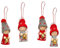 Dekohelden24 Weihnachtswichtel als Baumbehang im 4er Set in grau/rot mit Glöckchen