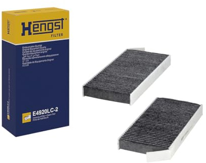 HENGST - Innenraumfilter E4920LC-2 - Luftfilter für den Innenraum mit Aktivkohle - Filtert Staub, Pollen & Gerüche für Allergiker - Für saubere Frischluft im KFZ - Automotive Zubehör | Kompatibel mit: RENAULT LAGUNA Coupe, LAGUNA III, LAGUNA III Grandtour