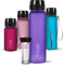 720°DGREE Trinkflasche 1l “uberBottle“ softTouch +Früchtebehälter - BPA-Frei - Schlanke Wasserflasche für Sport, Fitness, Fahrrad, Uni, Outdoor - Tritan Sportflasche Leicht, Stoßfest, Wiederverwendbar