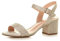 Ajvani Women Ladies Low Block Heel peep Toe Ankle Strap Strappy Party Sandals - Champagne Glitter - 3 UK