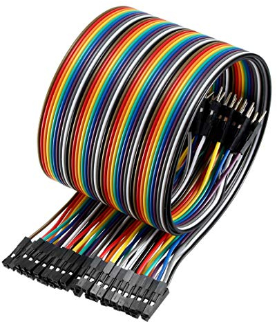 sourcing map Male to Female 40Pin Breadboard Jumper Wire 2.54mm Pitch Ribbon Cable 50cm Long