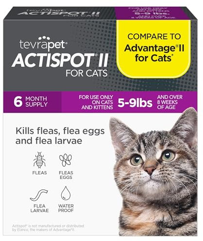TevraPet Actispot II Flohverhütung und Behandlung für Katzen, ideal für Katzen mit einem Gewicht von 2,5-2,7 kg
