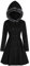 YEBIRAL Damen Mäntel Lange Winter Wollmantel Dickere Mit Faux Pelz Kapuze Warm Mantel Jacke Outwear Zweireihig Trenchcoat(XXL,Schwarz)