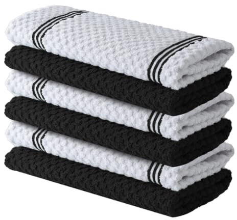 Infinitee Xclusives Geschirrtücher 6er Set, 38x64cm Baumwolle Küchentücher | Geschirrtücher aus 100 % Baumwolle Schnelltrocknende Küchenhandtücher für den täglichen Gebrauch