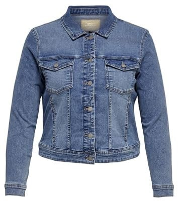 ONLY CARMAKOMA Carwespa LS Chaqueta Dnm Noos Jean, Mezclilla De Color Azul Claro, 46 para Mujer
