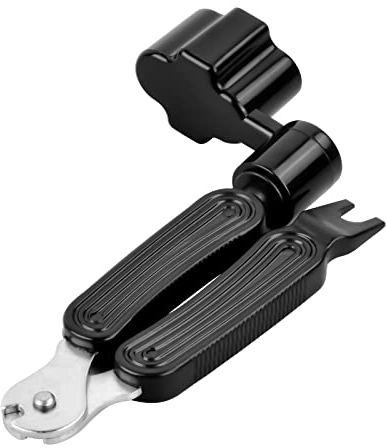 Vesaneae 3 en 1 Enrouleurs de Corde de Guitare, Coupe-Corde et Extracteur de Broches de Pont, Pince Coupante Guitares Noir, Multifonctionnel Outil de Réparation pour Guitare Ukulélé Mandoline
