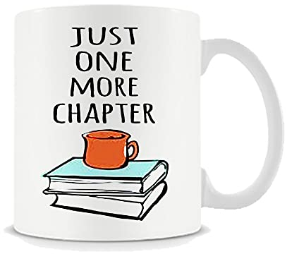 Giftme Just One More Chapter Book Lover Reading Mug - Funny Bookworm Christmas, Birthday, Secret Santa 11oz White Ceramic Coffee Tea Mug