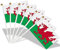 AhfuLife Klein Wales Flaggen für St. David's Day Deko, 100 Stück Walisische Handflaggen mit 30cm weißem Pole für 2024 Fans Fußball Euro St. David's Day Party Zuhause Garten Bar Deko