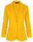 MINTLIMIT Blazer da donna a 3/4 con maniche increspate e colletto a scialle aperto bottoni frontali, giallo chiaro, M