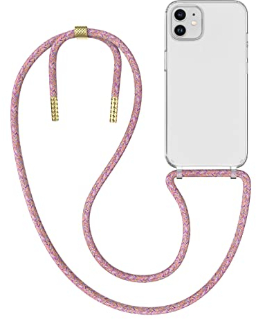 MyGadget Handykette für iPhone 11 - [ Hülle mit Band abnehmbar & verstellbar ] - Handyhülle mit Handyband zum Umhängen Schnur Case Schutzhülle - Bunt