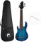 Batking Ukulele basso fretted 5 corde, uku elettrico basso con custodia (blu sinistra)