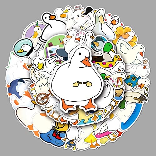 AUCEKO 50 Stück Ente Aufkleber Pack Duck Sticker Set wasserdichte Vinyl Sticker für Laptop Kinder Autos Motorrad Fahrrad Skateboard Gepäck Koffer Computer Aufkleber Graffiti Decal