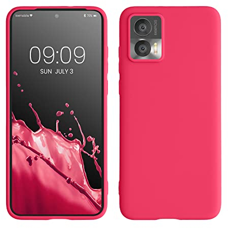 kwmobile Custodia Compatibile con Motorola Edge 30 Neo Cover - Back Case per Smartphone in Silicone TPU - Protezione Gommata - rosa shocking