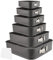 PINGEUI Set di 6 Stampi Tortiere per Dolci Quadrati, con Raschietto Trapezoidale, Colore Nero