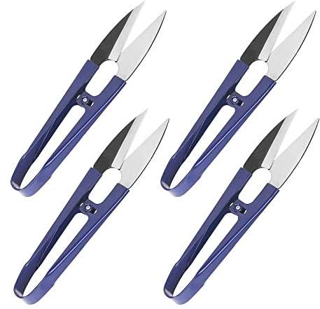 U-Förmiger Schere, 4 Stück U-Form Schere, Garn Schere Nähen, Garn-Nähschere, Fadenschere Garn Schere, U-Förmiger Kleine Schere, Edelstahl Stoffscheren Schneider, Frühjahr Schere Stitch Cutter