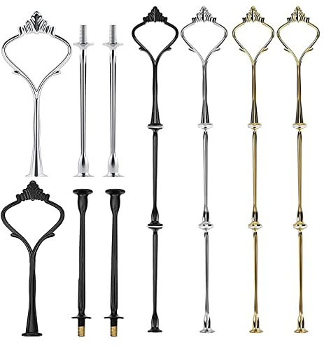 BOYIKEJI 6PCS Etageren Stangen Set, Tortenständer 3 Etagen, 2 to 3 Tier Cake Stand Set, Etageren Stangen, Cake Stand Set Metal Rod, For Fruit Tray, Snack Plate (Plate Not Included)