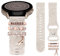 TOYOUTHS Floral Gravierte Armband Mit Dekorative Charme Kompatibel Mit Samsung Galaxy Watch 7/6/5/4/Active 2 40mm 44mm, 20mm Frauen Boho Sport Silikon Armband für Classic/FE, Beige/A
