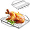 bbq777 Verstellbarer Truthahn-Bräter Geflügelständer für Öfen, Smoker, Grills, Hähnchenbraten, V-Rack für Truthahnbraten, verchromtes Fleischgestell, 2,5 x 27,9 x 17,8 cm