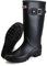 Jesindr Damen Halbhoch Gummistiefel, Mode Protective Gummischuhe, Bequem Rutschfesten Atmungsaktiv Damen Gummistiefel, Schwarz, 38 EU