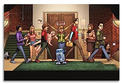 SHUPSY The Big Bang Theory Cartoom Poster Dekorative Malerei Leinwand Wandkunst Wohnzimmer Poster Schlafzimmer Malerei 12x18inch(30x45cm)
