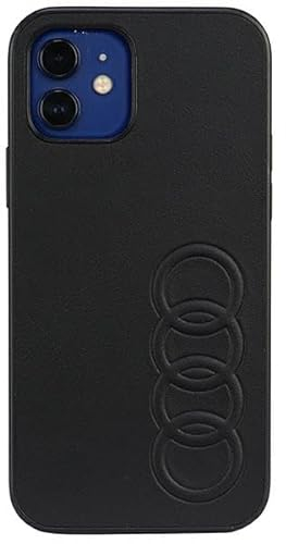 Audi Synthetic Leather Hülle für iPhone 12/12 Pro 6.1 Schwarz Hard AU-TPUPCIP12P-TT/D1-BK
