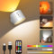Applique Murale Intérieure,Led Murale à Piles Avec Télécommande,Lampe de Chevet Sans Fil à Intensité Variable Tactile,Appliques Avec 3 Modes de Couleurs,Rotative à 360°,Spot Led Sans Fil Rechargeable