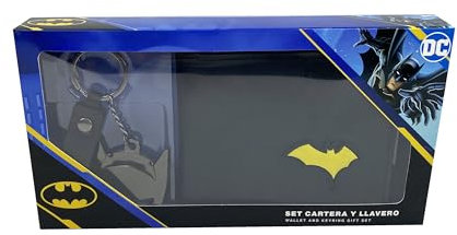 Marchi CyP- Batman- Set regalo, portafoglio e portachiavi, qualità Premium, confezione regalo, multicolore, prodotto ufficiale