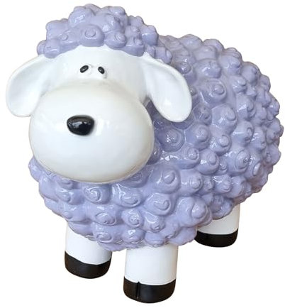Dekofigur Bunte Schafe Farbe wählbar Tierfigur lustige Gartendeko Indoor Outdoor, Farbe:Pastel lila
