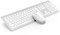 seenda Ensemble Clavier et Souris sans Fil, Clavier Ultra Fin de Pleine Grandeur, Clavier Silencieux pour PC/Ordinateur Portable/Smart TV, Disposition AZERTY, Blanc et Argent