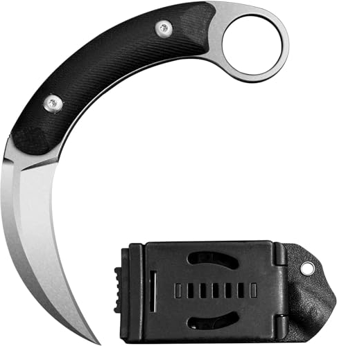 STARSAY Knivedc Karambit Messer Feststehende Klinge mit Kydexscheide, D2 Stahl Full Tang, EDC Messer Outdoor Survival Messer Jagdmesser 14cm Messer Gürtelmesser