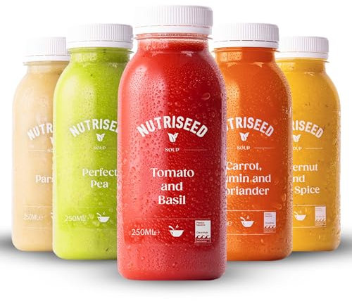 Nutriseed 1 Day Soup Cleanse (5 x 250ml) - Weight Management & Detox Vegetable Soup, Freshly Cooked and Flash Frozen, No Added Sugar or Preservatives, Vegan-Friendly, Dairy & Gluten-Free
