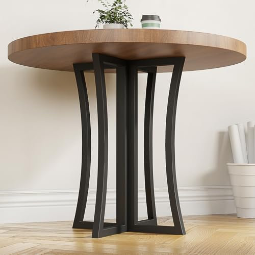 LBSLMJB Metal Desk Legs 28 inch Round Table Base Only for DIY Desk Dining Table Office Table Coffee Table Modern Heavy Duty Wrought Iron Glass and Wood Table Top Base
