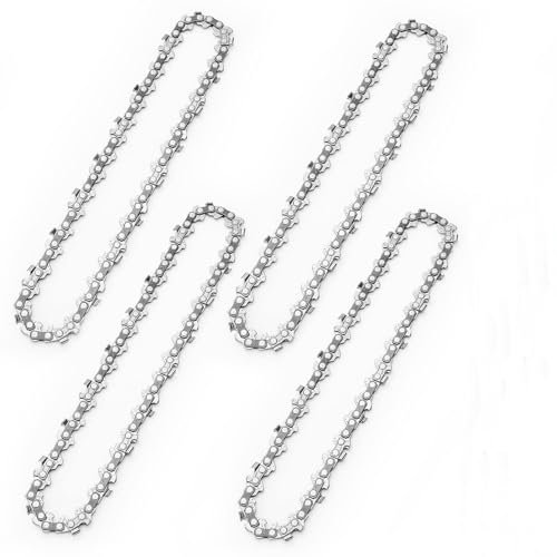 Seesii 8 Inch Chainsaw Chain Replacement - 4 Pack 8'' Chainsaw Saw Chains for Cordless Electric Mini Chainsaw,043 Gauge, 1/4 LP Pitch, 46 Drive Links