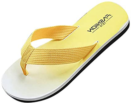 Zapatillas Hombre Barato Sandalias Top deportivo Hombre y Verano Hombre, Chanclas de Fondo, Ligeras, Antideslizantes, Color degradado, Cómodas Interiores y Exteriores, Estilo de Playa (yellow, 43)