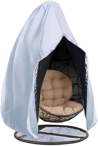 Housse Fauteuil Oeuf Suspendu, Housse Protection Imperméable Chaise Suspendues Extérieur Meubles Jardin, Pour Balancelle Jardin Extérieur Fauteuil Oeuf Fauteuil Suspendu (115x190cm 190D,Silver)