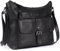 Benthill Damen Handtasche Leder - Umhängetasche aus weichem hochwertigem Echtleder - Vintage Fashion Bag Beutel - Shopper - Schultertasche, Farbe:Schwarz