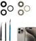 LiXiongBao 3 Pcs Sapphire 15 Pro Max Rear Camera Lens Replacement for iPhone 15 Pro Max Back Camera Lens Glass Replacement with Professional Repair Tool Kit