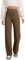 Glacspyg Weite Hose Damen Hohe Taille Sporthose Knopf Gerade Hosen mit Taschen Elastische Freizeithose Braun XS