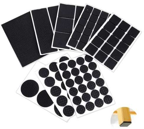 WeddHuis Almohadillas Antideslizantes Autoadhesivas para Muebles, Protectores de Goma Antideslizante para Patas de Mesa, Fieltro Adhesivo, Protección Suelo, Tamaños Diferentes