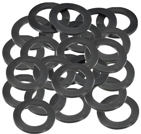 PATIKIL 24pz Rondelle Piatte in Gomma M24, Rondella Piatta 24mm ID x 35mm OD x 3mm Spessore Anello Tenuta Separatore Guarnizione per Tubo Rubinetto Tubo Acqua Bullone Fissaggio, Nero