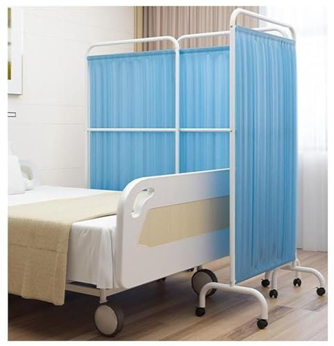 Raumteiler Trennwand Paravent - Trennwand Sichtschutz, Vorhang Auf Rollen, Faltbare Sichtschutzvorhänge, Edelstahl-Oxford-Stoffmaterial, Medizinischer Sichtschutz Für Die Privatsphäre Der(2-panel)