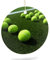 Keramik Runde Weihnachtsschmuck, Tennisbälle auf Tennisgras Court Druck Runde Keramik Ornament Festliche Baumschmuck mit Schnur zum Aufhängen, Leicht